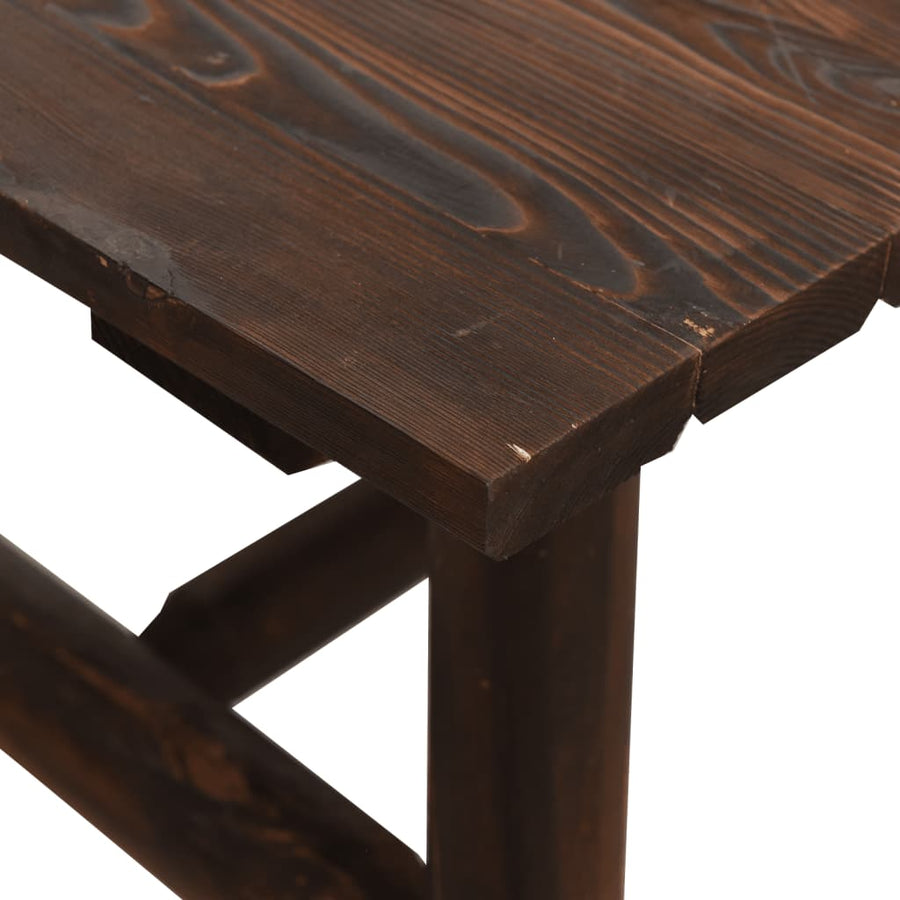 3-Delige Loungeset Massief Vurenhout Donkerbruin 2x stoel + Tafel