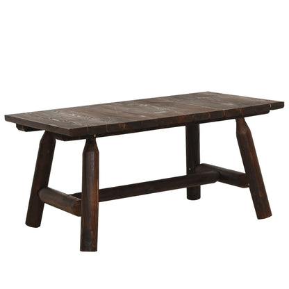 3-Delige Loungeset Massief Vurenhout 1 Donkerbruin table + 2x bench