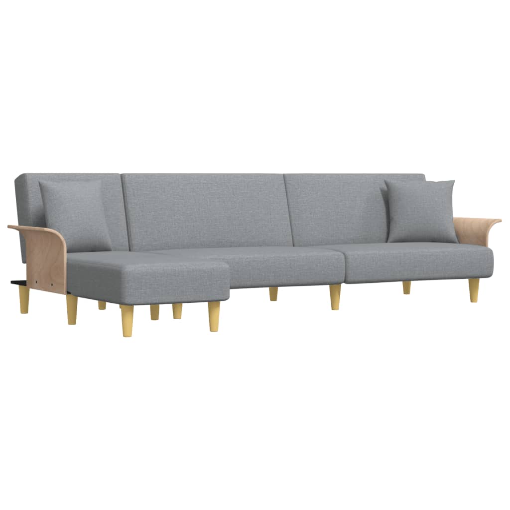 Slaapbank L-Vormig 279X140X70 Cm Stof Lichtgrijs