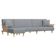Slaapbank L-Vormig 279X140X70 Cm Stof Lichtgrijs