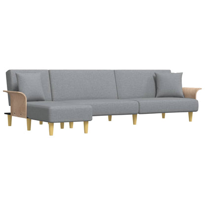 Slaapbank L-Vormig 279X140X70 Cm Stof Lichtgrijs