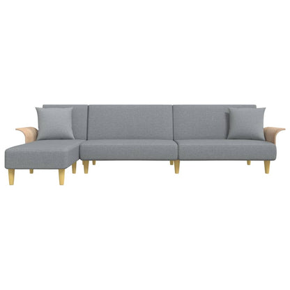 Slaapbank L-Vormig 279X140X70 Cm Stof Lichtgrijs