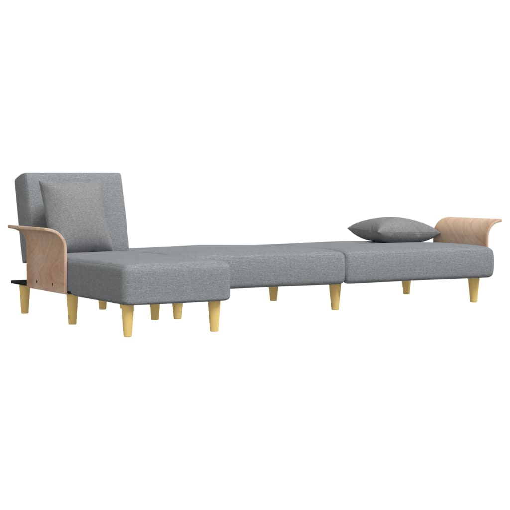 Slaapbank L-Vormig 279X140X70 Cm Stof Lichtgrijs