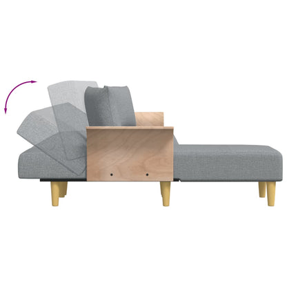 Slaapbank L-Vormig 279X140X70 Cm Stof Lichtgrijs