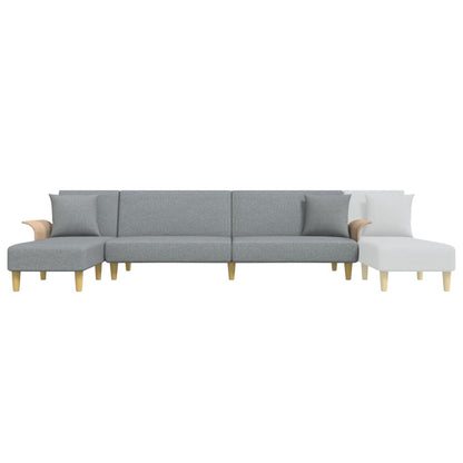Slaapbank L-Vormig 279X140X70 Cm Stof Lichtgrijs