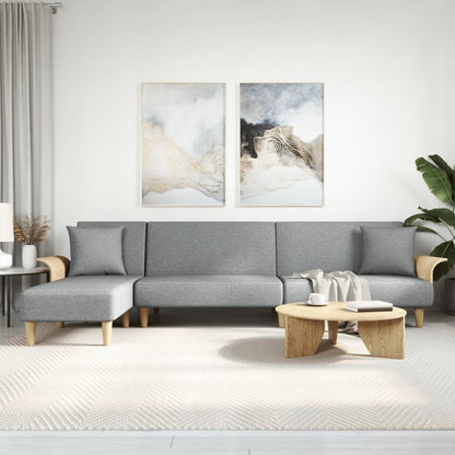 Slaapbank L-Vormig 279X140X70 Cm Stof Lichtgrijs