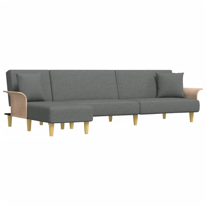 Slaapbank L-Vormig 279X140X70 Cm Stof Donkergrijs