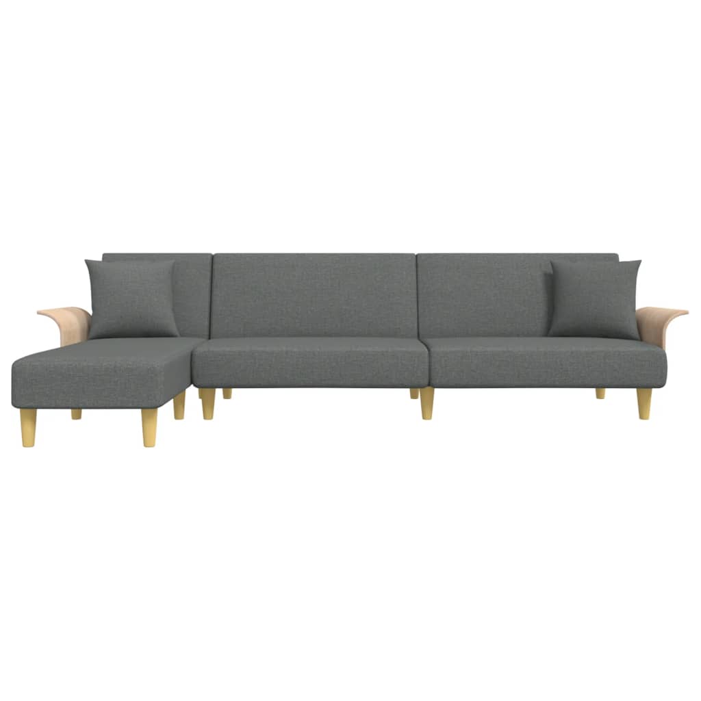 Slaapbank L-Vormig 279X140X70 Cm Stof Donkergrijs