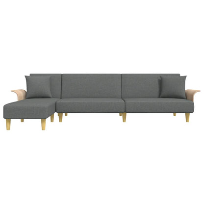 Slaapbank L-Vormig 279X140X70 Cm Stof Donkergrijs