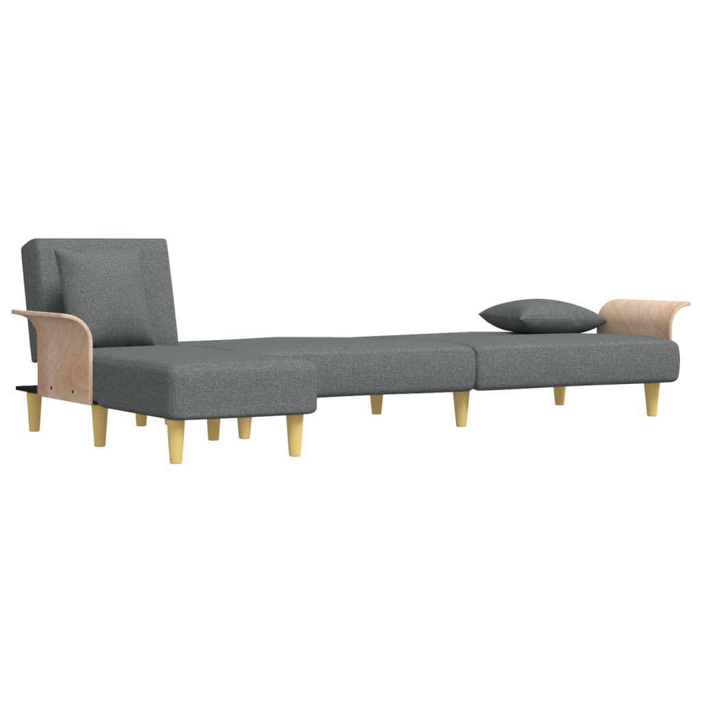Slaapbank L-Vormig 279X140X70 Cm Stof Donkergrijs