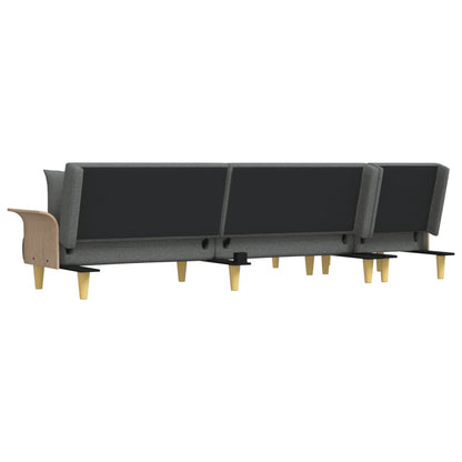 Slaapbank L-Vormig 279X140X70 Cm Stof Donkergrijs