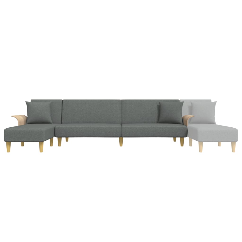 Slaapbank L-Vormig 279X140X70 Cm Stof Donkergrijs