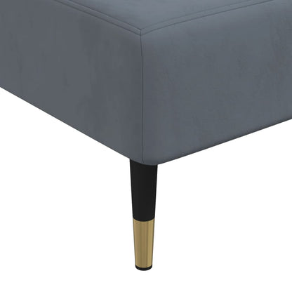 Slaapbank L-vormig 279x140x70 cm fluweel donkergrijs