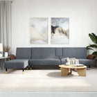 Slaapbank L-vormig 279x140x70 cm donkergrijs fluweel