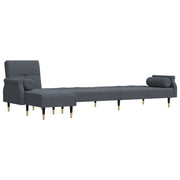 Slaapbank L-vormig 271x140x70 cm fluweel donkergrijs