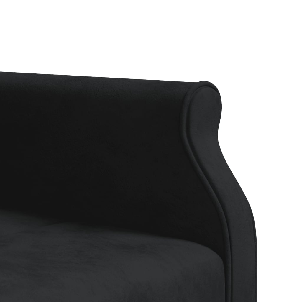 Slaapbank L-Vormig 271X140X70 Cm Fluweel Zwart