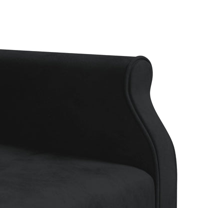 Slaapbank L-Vormig 271X140X70 Cm Fluweel Zwart