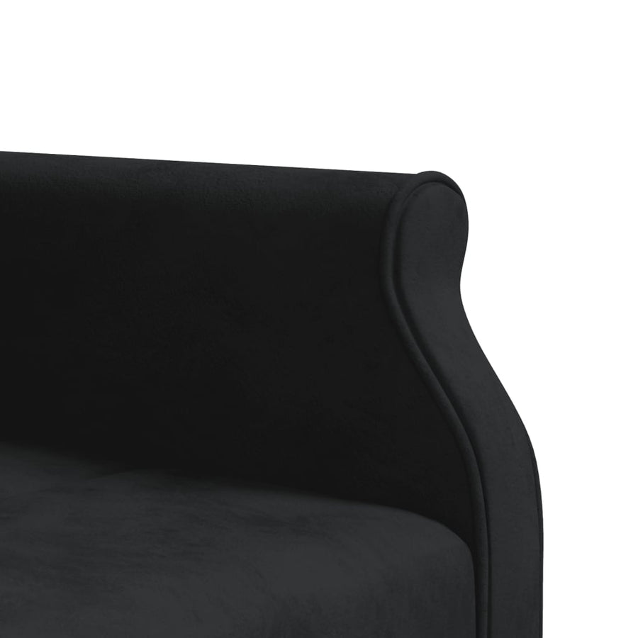 Slaapbank L-Vormig 271X140X70 Cm Fluweel Zwart