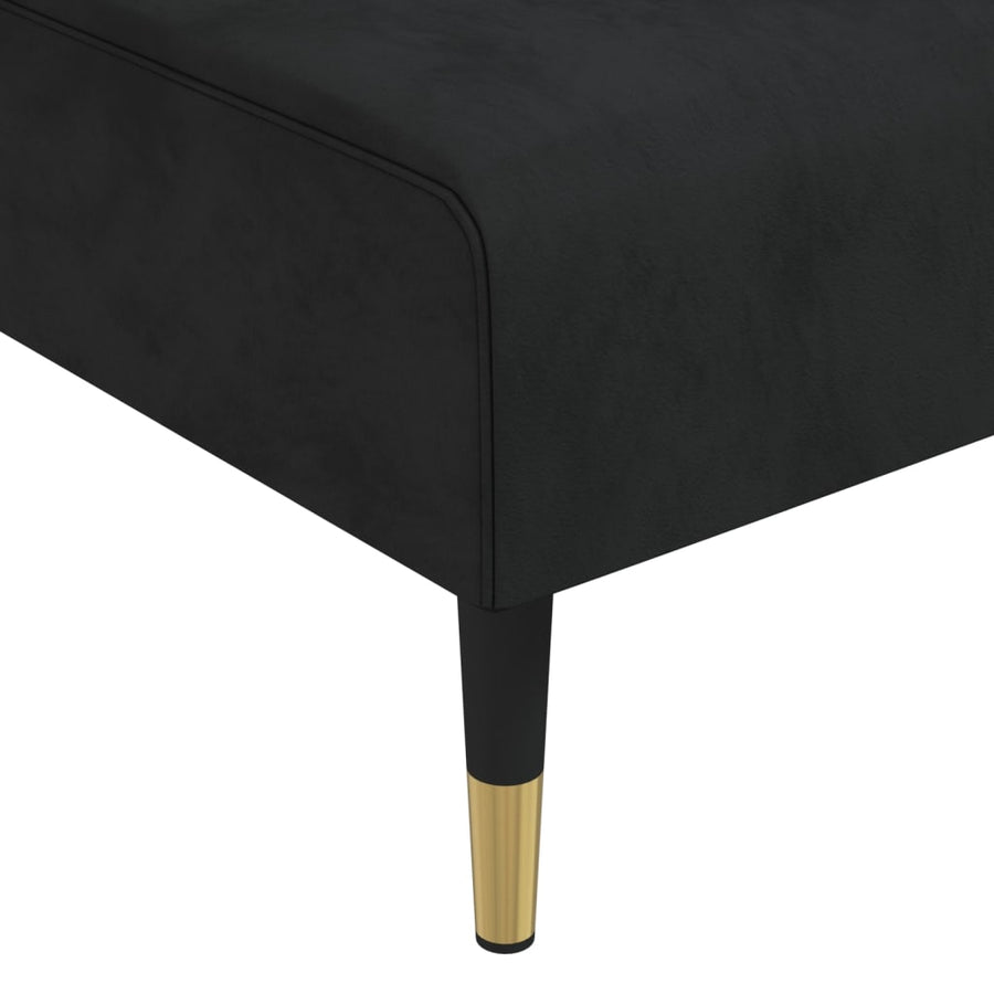 Slaapbank L-Vormig 271X140X70 Cm Fluweel Zwart