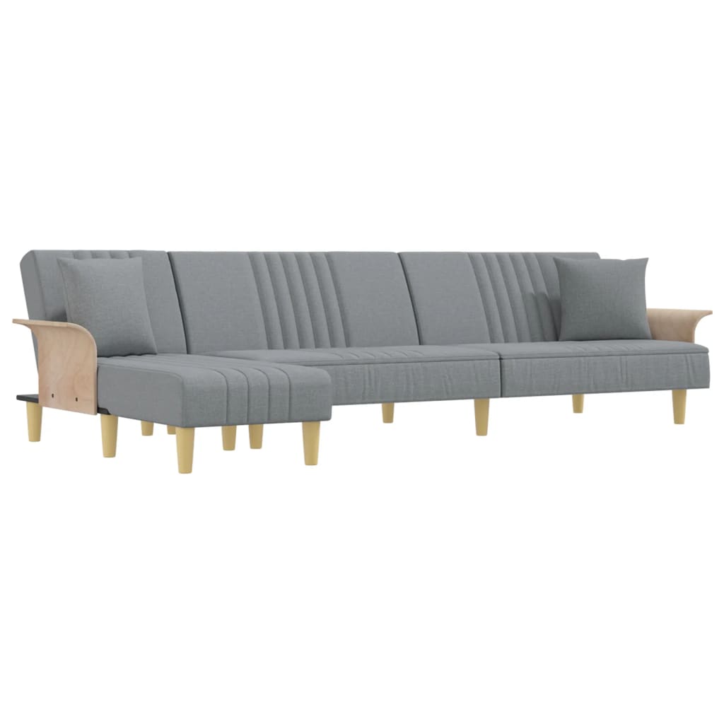 Slaapbank L-Vormig 279X140X70 Cm Stof Lichtgrijs