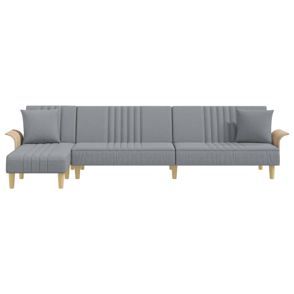 Slaapbank L-Vormig 279X140X70 Cm Stof Lichtgrijs