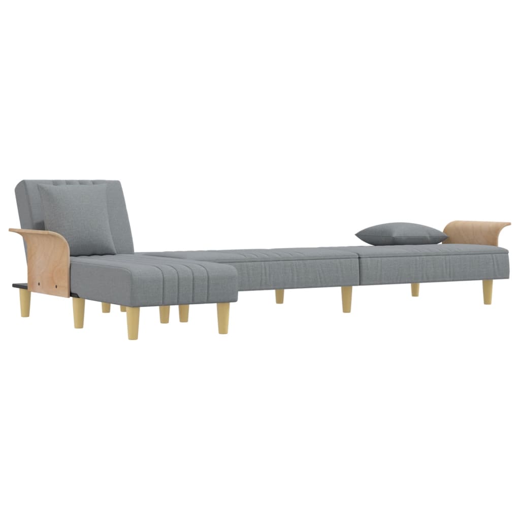 Slaapbank L-Vormig 279X140X70 Cm Stof Lichtgrijs