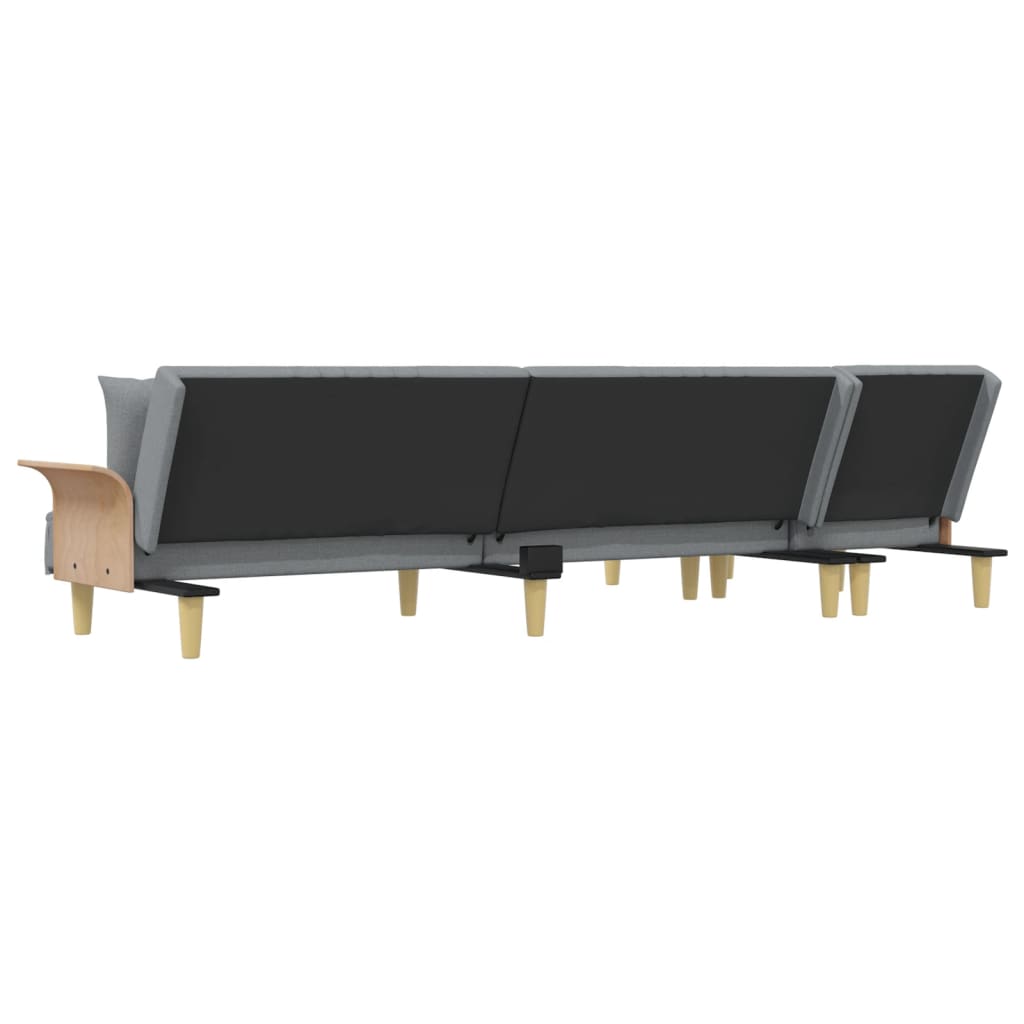 Slaapbank L-Vormig 279X140X70 Cm Stof Lichtgrijs