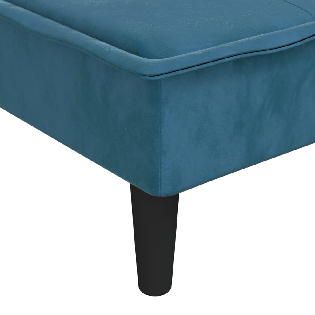 Slaapbank L-Vormig 255X140X70 Cm Fluweel Blauw