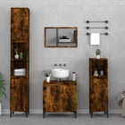 3-Piece Bathroom Furniture Set Engineered Wood Smoked Oak