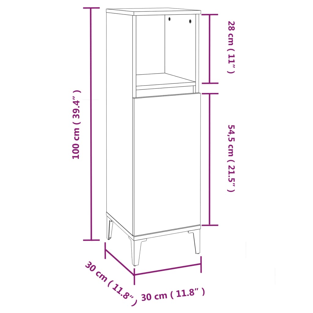 Badkamermeubelset Bewerkt Hout Kleurig Gerookt eiken