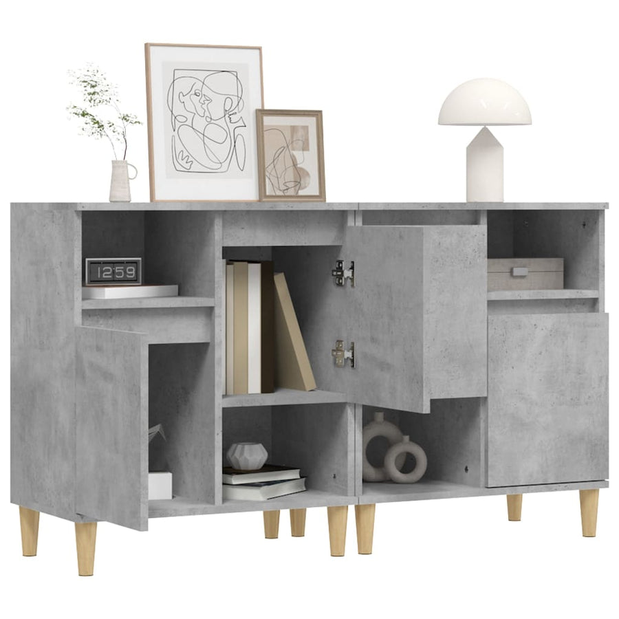 Dressoirs 2 St 60X35X70 Cm Bewerkt Hout Betongrijs