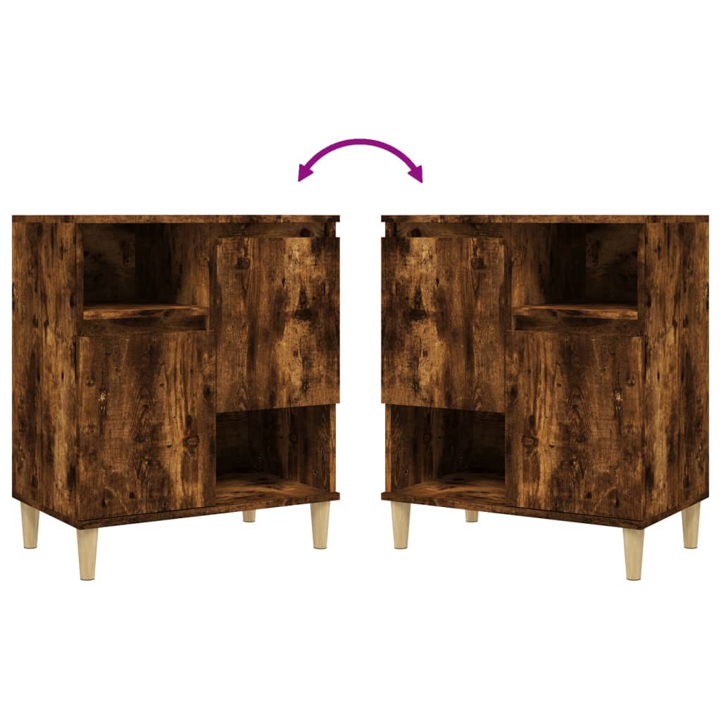 Dressoirs 2 St 60X35X70 Cm Bewerkt Hout Gerookt Eikenkleurig