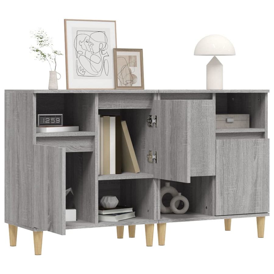Dressoirs 60X35X70 Cm Bewerkt Hout Eikenkleur 2 Grijs sonoma