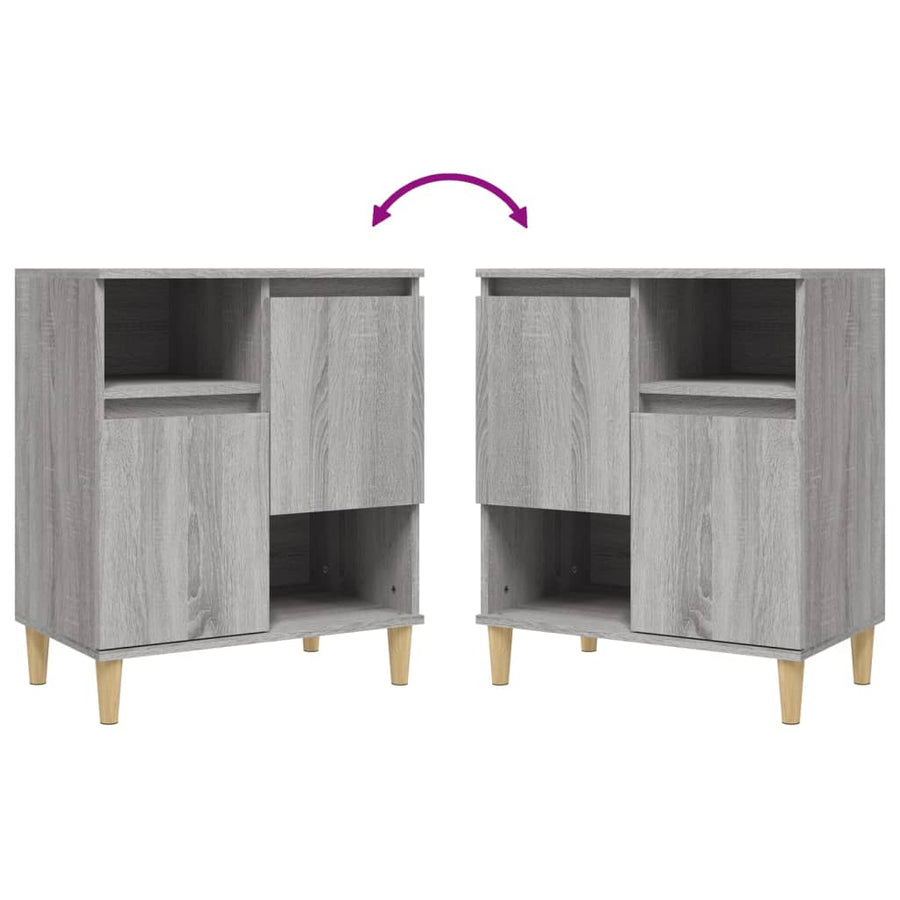 Dressoirs 60X35X70 Cm Bewerkt Hout Eikenkleur 2 Grijs sonoma