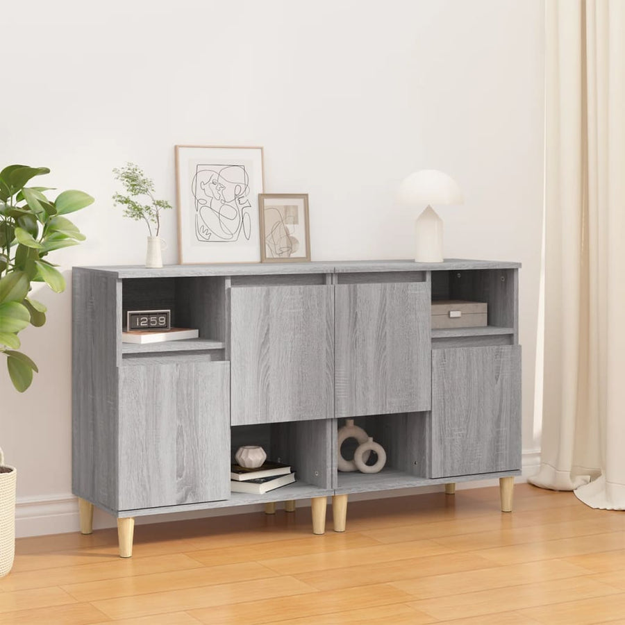 Dressoirs 60X35X70 Cm Bewerkt Hout Eikenkleur 2 Grijs sonoma