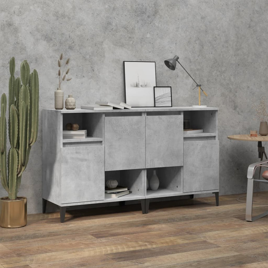 Dressoirs 2 St 60X35X70 Cm Bewerkt Hout Betongrijs