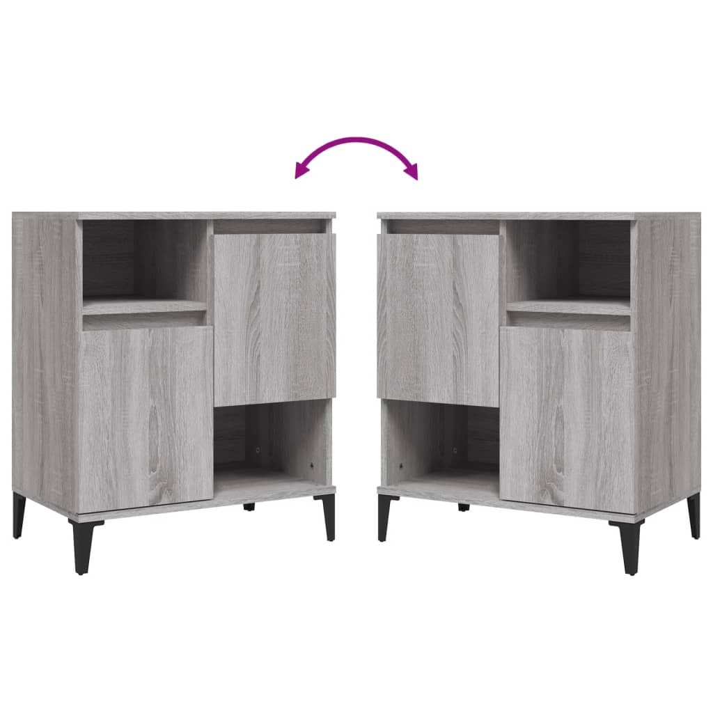 Dressoirs 60X35X70 Cm Bewerkt Hout Eikenkleur 2 Grijs sonoma