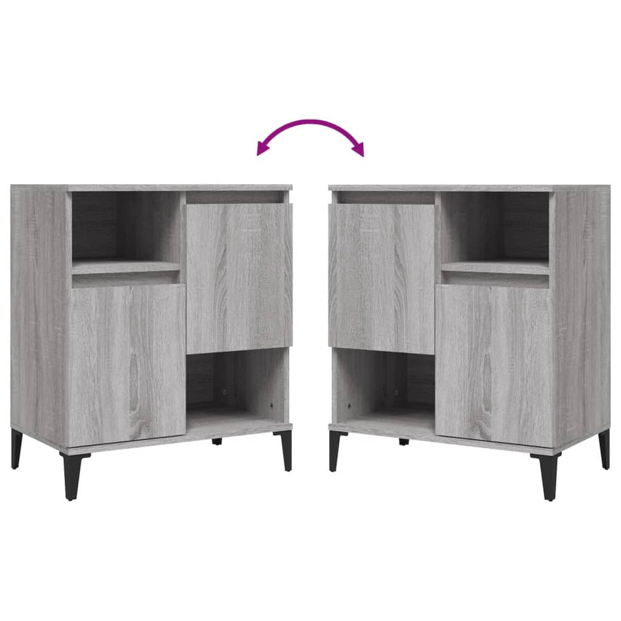 Dressoirs 60X35X70 Cm Bewerkt Hout Eikenkleur 2 Grijs sonoma