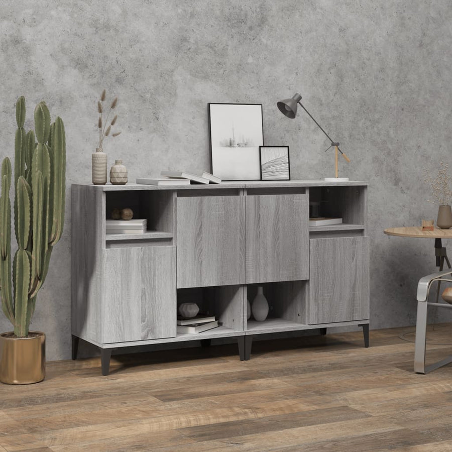 Dressoirs 60X35X70 Cm Bewerkt Hout Eikenkleur 2 Grijs sonoma