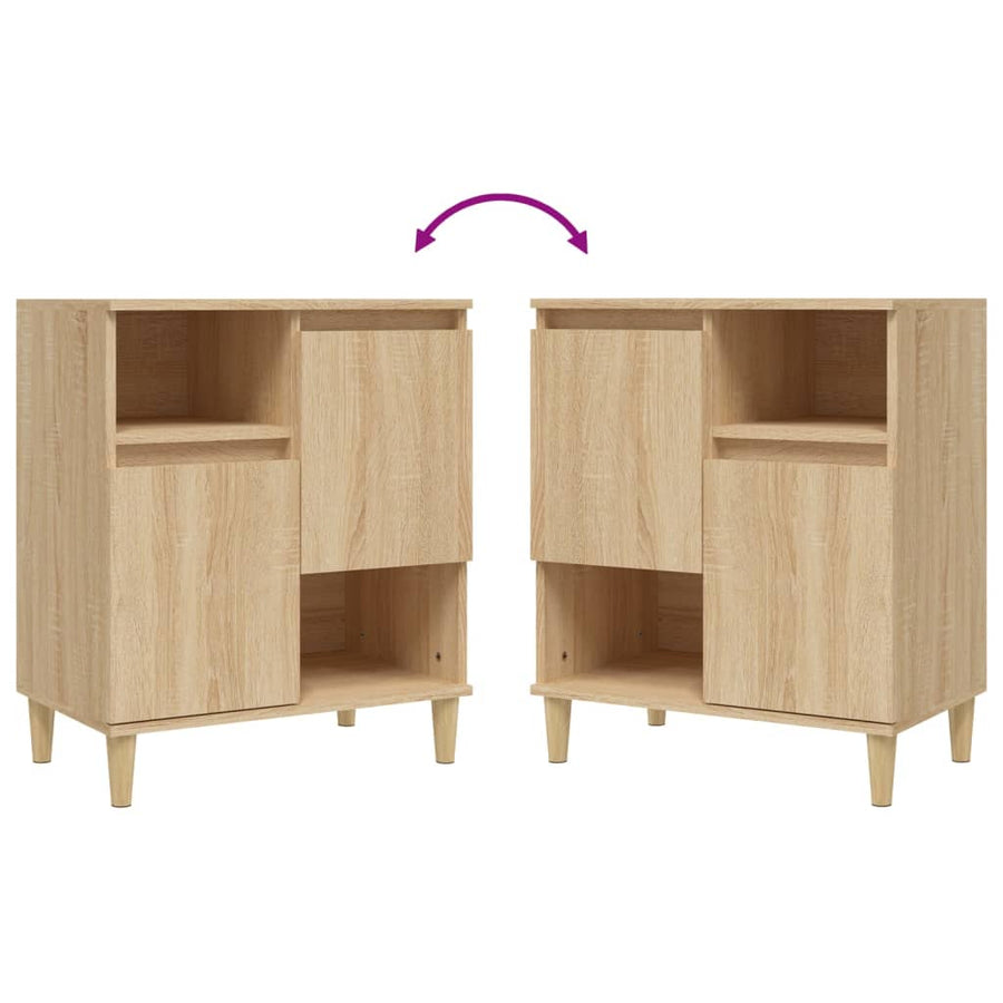 Dressoirs 3 St 60X35X70 Cm Bewerkt Hout Sonoma Eikenkleurig