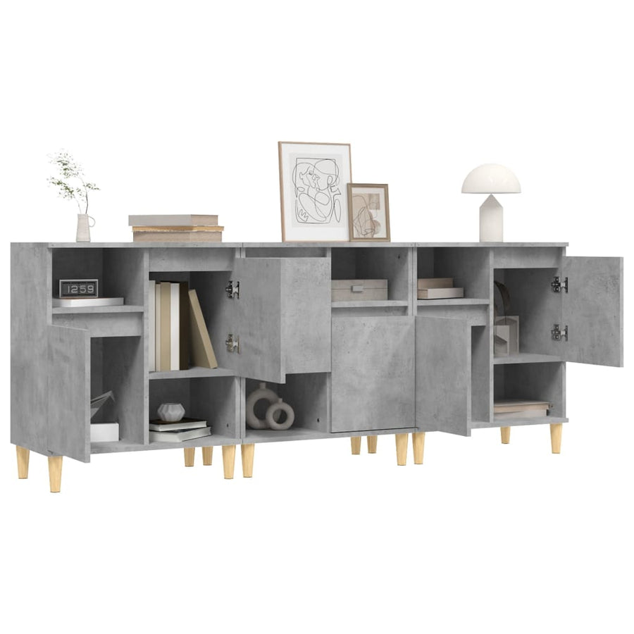 Dressoirs 60X35X70 Cm Bewerkt Hout Betongrijs