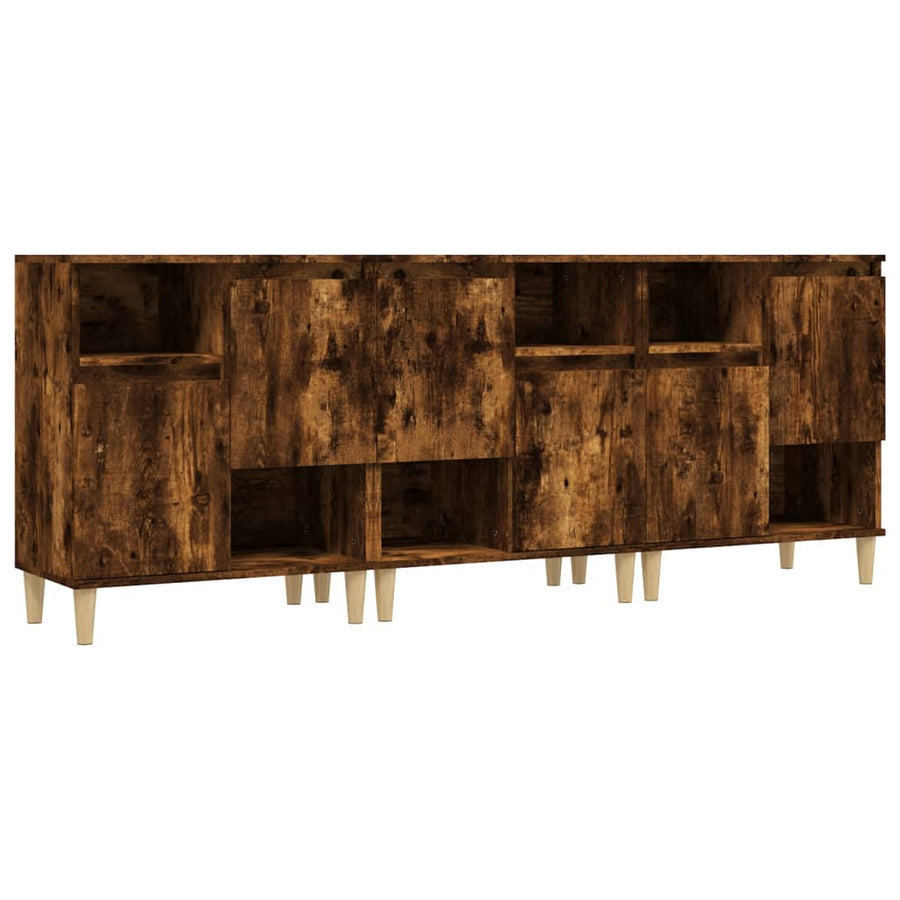 Dressoirs 3 St 60X35X70 Cm Bewerkt Hout Gerookt Eikenkleurig