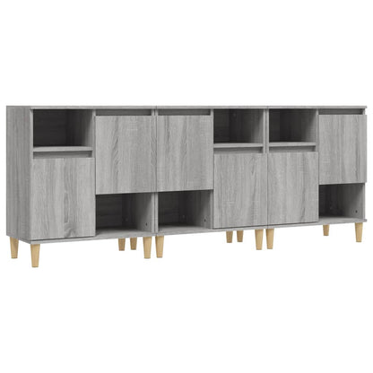 Dressoirs 60X35X70 Cm Bewerkt Hout Eikenkleur Grijs sonoma
