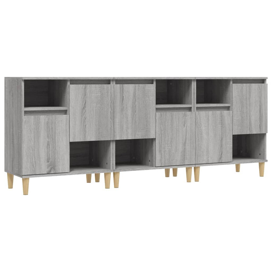 Dressoirs 60X35X70 Cm Bewerkt Hout Eikenkleur Grijs sonoma