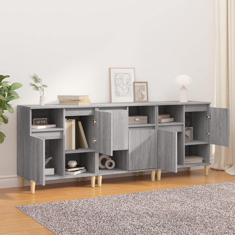 Dressoirs 60X35X70 Cm Bewerkt Hout Eikenkleur Grijs sonoma