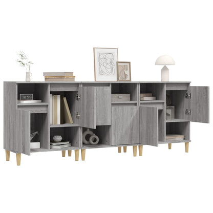 Dressoirs 60X35X70 Cm Bewerkt Hout Eikenkleur Grijs sonoma