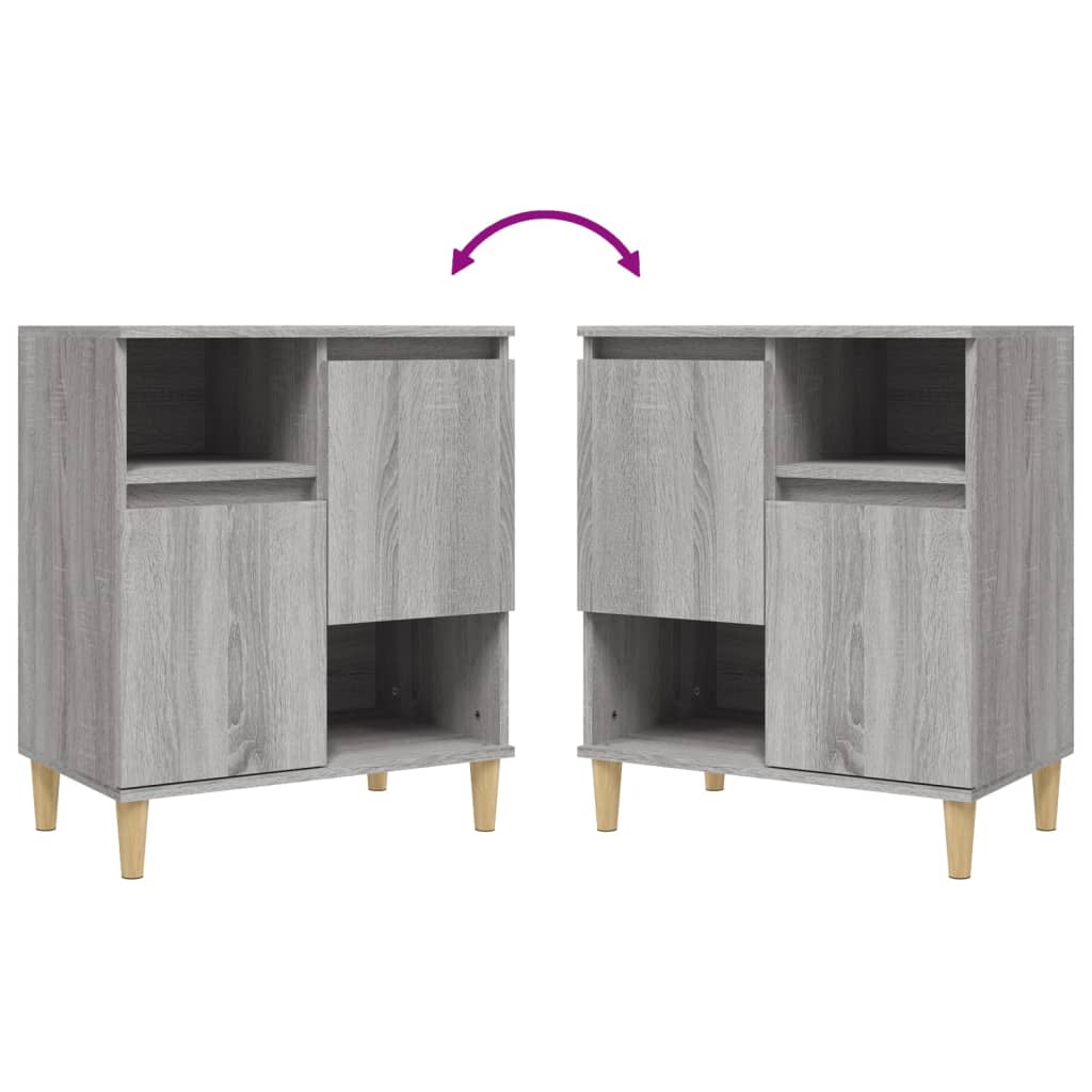 Dressoirs 60X35X70 Cm Bewerkt Hout Eikenkleur Grijs sonoma