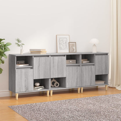 Dressoirs 60X35X70 Cm Bewerkt Hout Eikenkleur Grijs sonoma