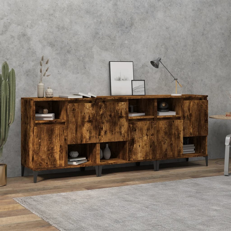 Dressoirs 60X35X70 Cm Bewerkt Hout Kleurig Gerookt eiken