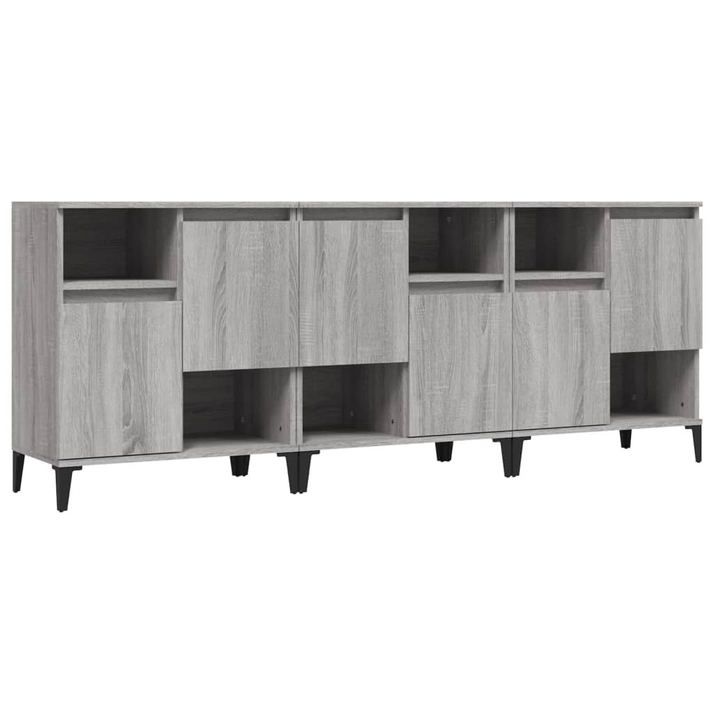 Dressoirs 60X35X70 Cm Bewerkt Hout Eikenkleur Grijs sonoma